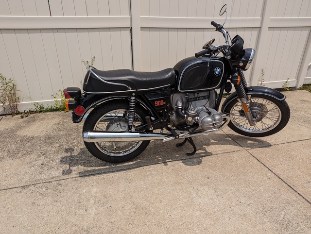 4970212 (29) 4970212 1976 BMW R90/6, BLACK. 10K SERVICE, NEW BATTERY, TIRES & EXHAUST, REBUILD FORKS, CARBS.