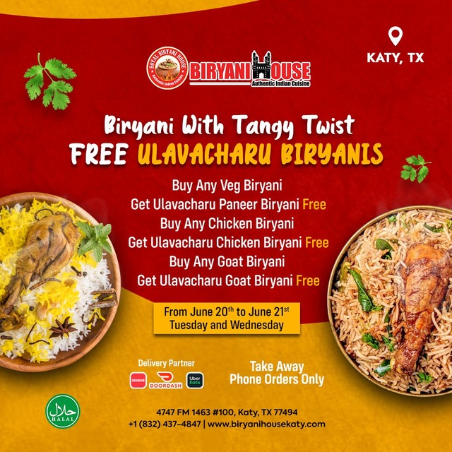 food delivery in katy Biriyani House Katy