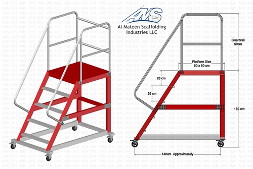 Fiberglass Staircase ladder  (3) Al Mateen Scaffolding Industries LLC