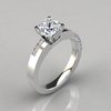 Asymmetric Pave Cushion Cut... - Forever Moissanite