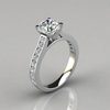 Cathedral Round Cut Channel... - Forever Moissanite