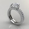 Halo Cathedral Pear Cut Moi... - Forever Moissanite