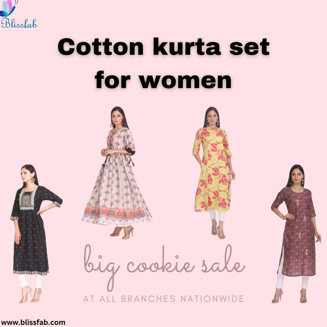 cotton kurti set for women Blissfab