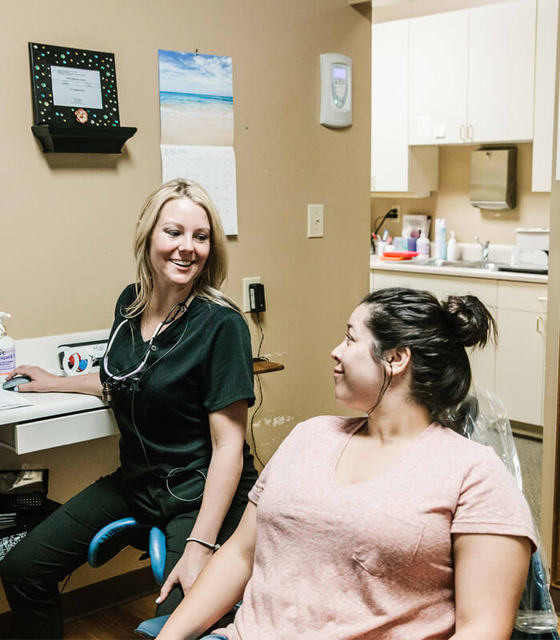 Greenwood Dental Smiles Hygienist with Patient Greenwood Dental Smiles