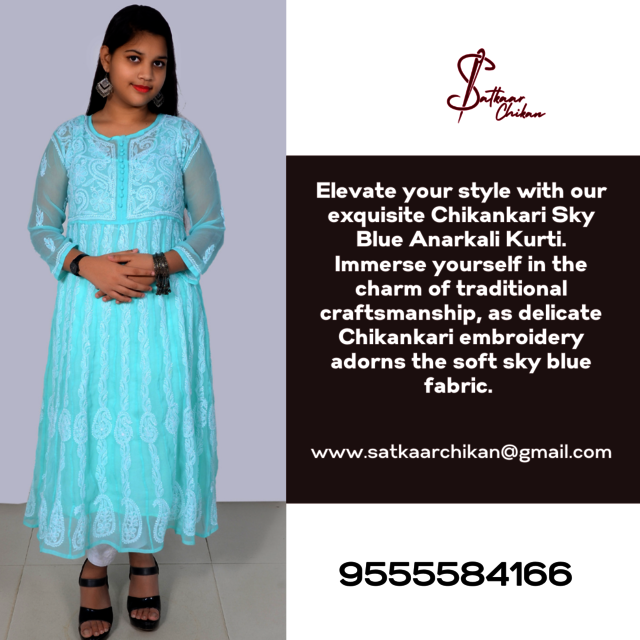 Hand Embroidery Chikankari Kurti For All | Satkaar Picture Box