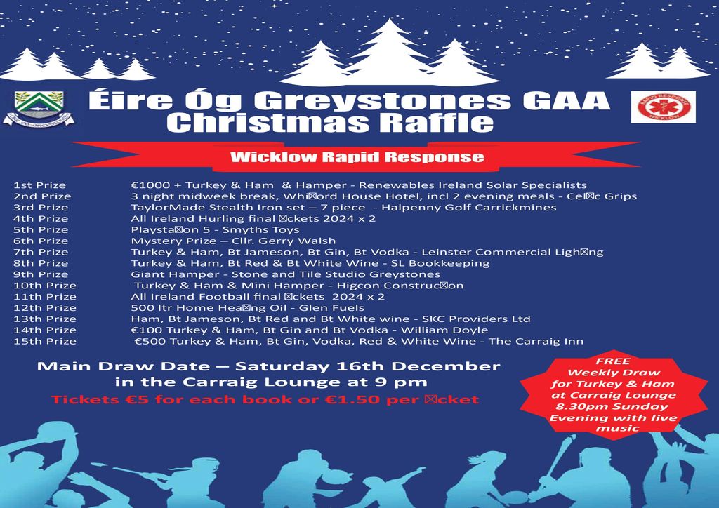 A4 FB - Eire Og XMAS Raffle 2023 - 