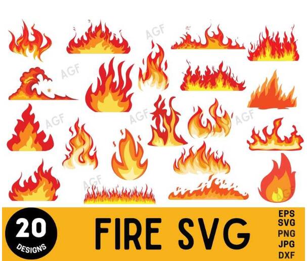 Flame Svg, Fire SVG Bundle Flame SVG