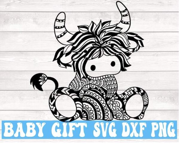 Highland Cow Svg, Highland cow svg - Baby Cow Svg  Highland Cow SVG