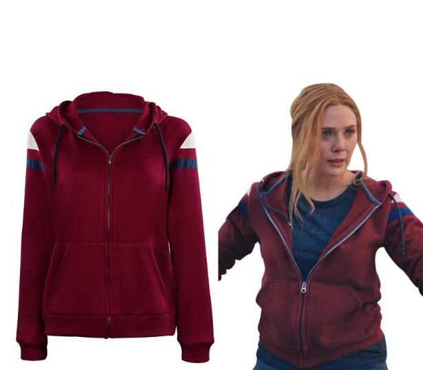 Wanda Costume, Wanda Zipped Hoodie Cos Scarlet Wit Wanda Costume