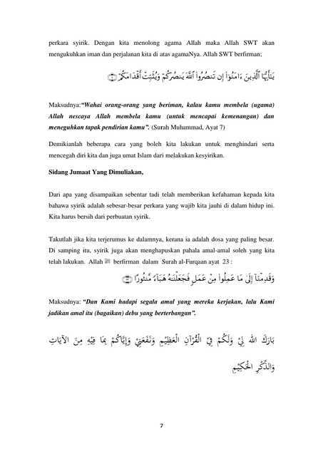 mukasurat7 khutbah