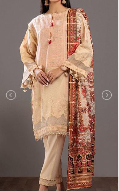 Ivory Jacquard Suit 786shop