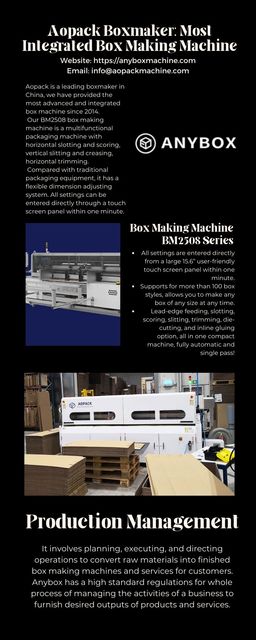 Aopack Boxmaker Most Integrated Box Making Machine Anybox