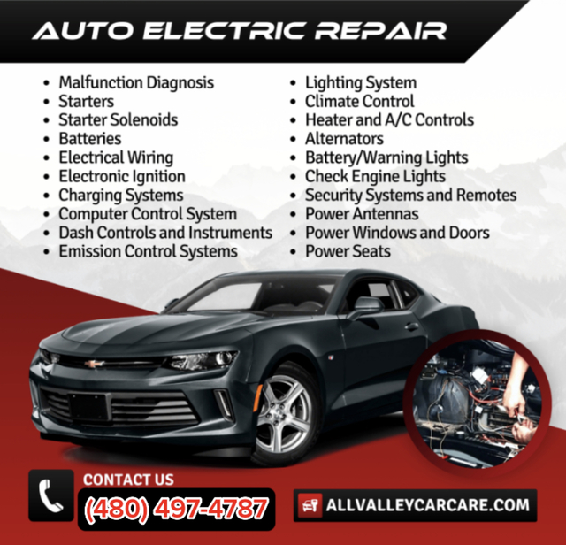 Auto Electric Services In Surprise, Gilbert & Glen allvalleycarcare.com