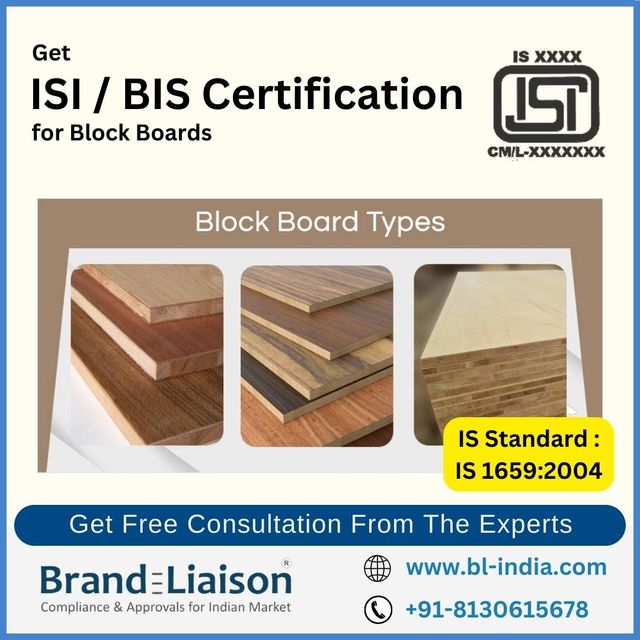 ISI  BIS Certification  for Block Boards Expert Consultancy Services for ISI BIS Certification of Block Board Products in India