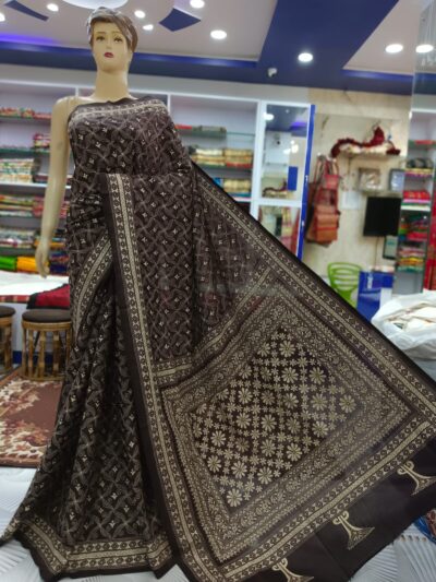 KQ37 BANGALORE SILK KANTHA SAREE