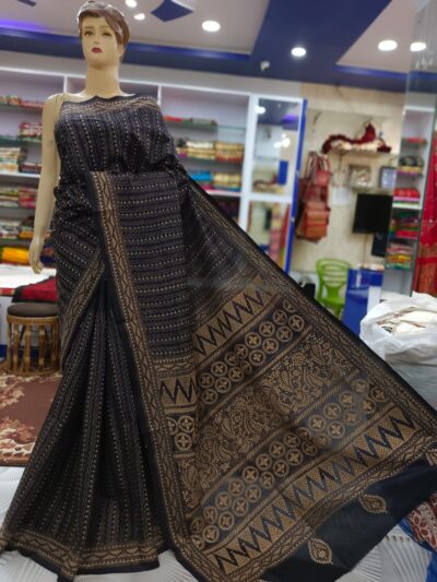 GREY KANTHA PURE BANGALORE SILK SAREE BANGALORE SILK KANTHA SAREE