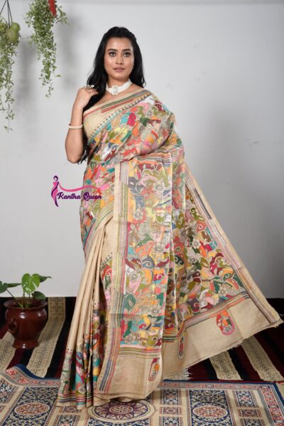 BEIGE COLOUR GACCHI BY GACCHI TUSSAR EXCLUSIVE REV PURE TUSSAR SILK