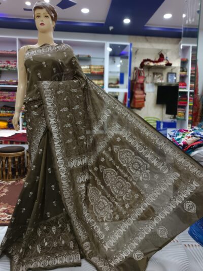 PREMIUM BANGALORE SILK KANTHA SAREE PREMIUM QUALITY BLENDED BANGALORE SILK