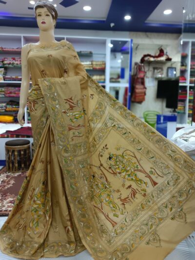 BANGALORE SILK KANTHA SAREE PREMIUM QUALITY BLENDED BANGALORE SILK