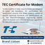 TEC Certificate for Modem - Get TEC Certificate for Modem in India