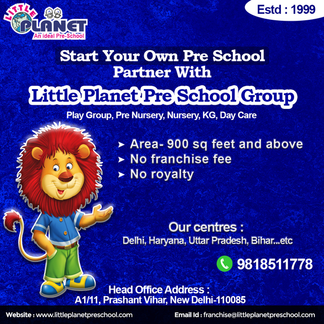 Free Franchise in india Playschool Franchise