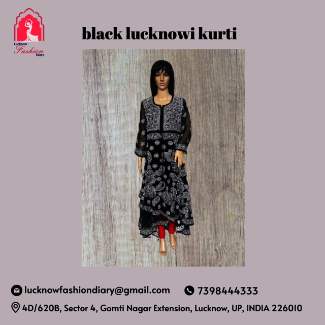 black lucknowi kurti Picture Box