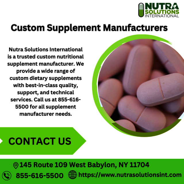 Custom Supplement Manufacturers (5) NutraSolutionslnt