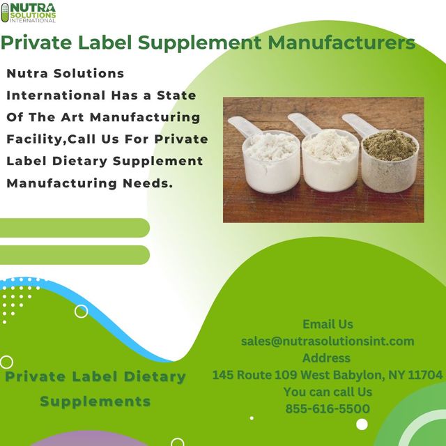 Private Label Supplement Manufacturers NutraSolutionslnt