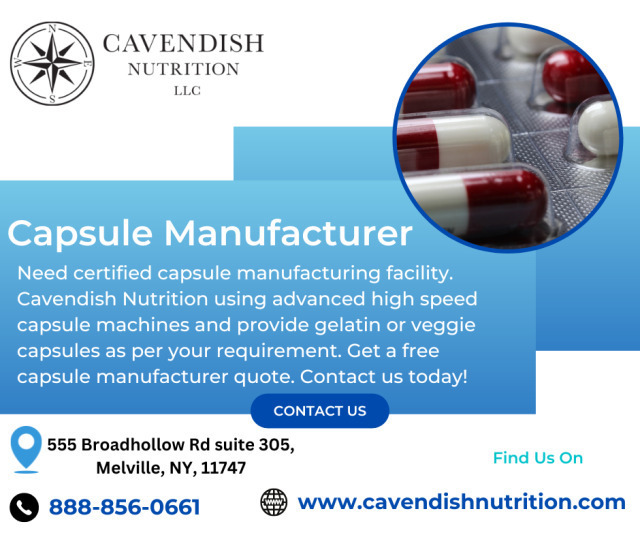 Capsule Manufacturer Cavendish Nutrition