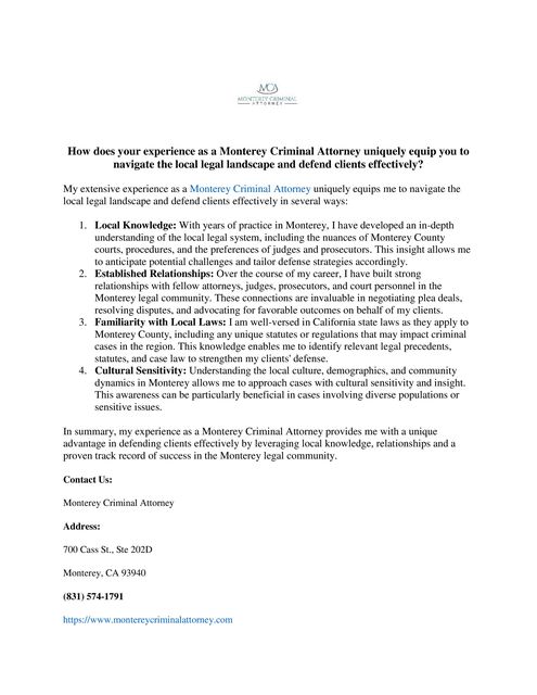 Monterey Criminal Attorney montereycriminal