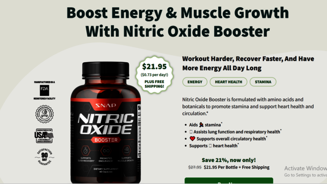 nitirc oxide Snap Nitric Oxide Booster Pills Reviews, Working, Price & Buy In USA