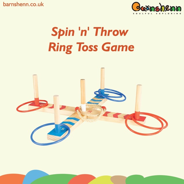 Spin and throw Ring Toss Game-Barnshenn Barnshenn wooden TOys