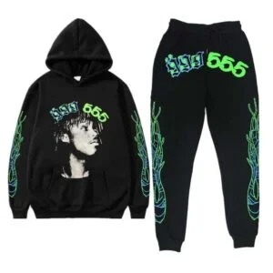 sp5der black track suit with bold print Picture Box