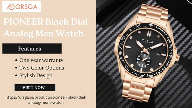 PIONEER Black Dial Analog Men Watch Picture Box