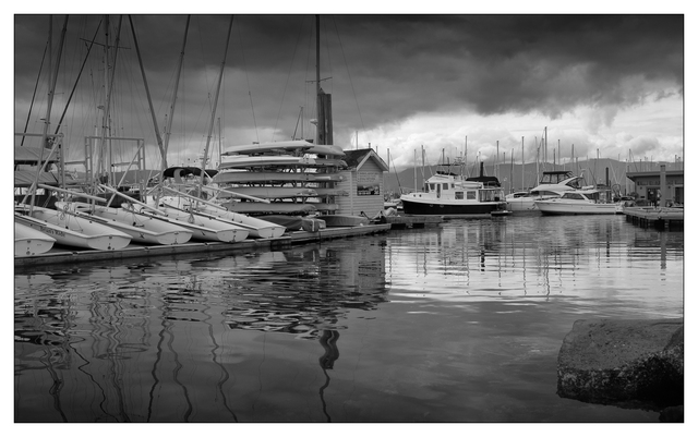 Comox Docks 2024 23 Black & White and Sepia