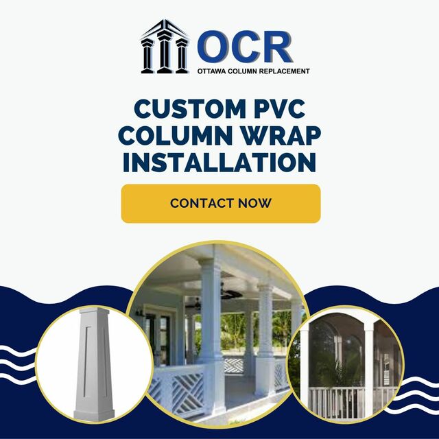 Custom PVC Column Wrap Installation Picture Box