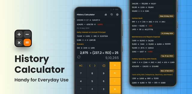 Calculator with history check Calculator with history