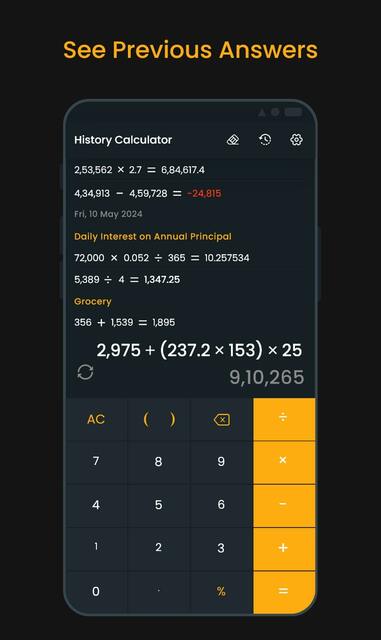 Calculator with History Calculator with history