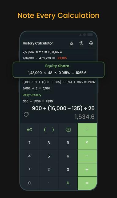 Financial Planning Calculator with history