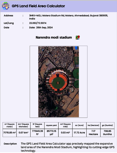 land area measure GPS Land Field Area Measure