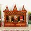 Sunanda-BhawanM-teak-pooja-... - Sunanda Bhawan Medium Wall Mount Pooja Mandir without Door