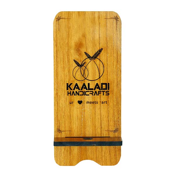 Mobile Stand With Company Logo Wooden Mobile Stand