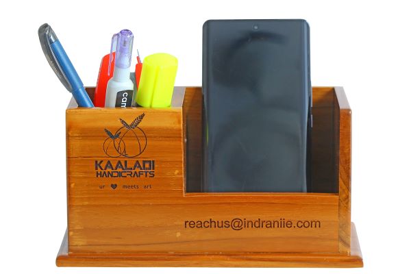 mobile Stand with pen storage 4 Wooden Mobile Stand