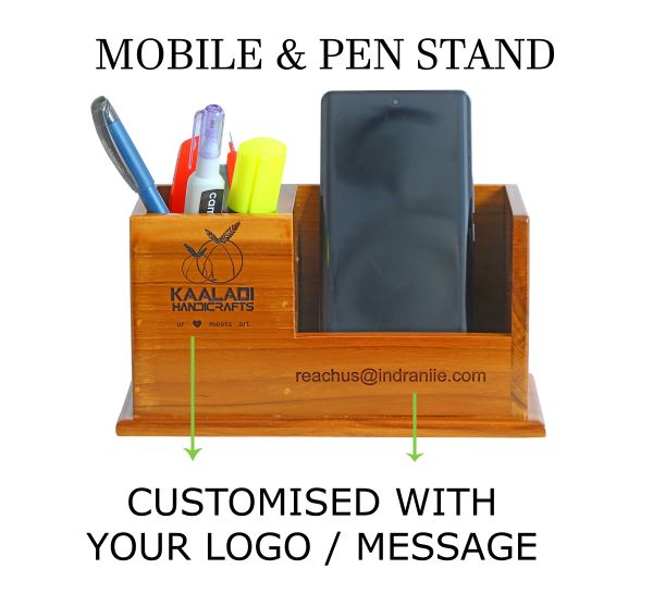 mobile Stand with pen storage 5 Wooden Mobile Stand