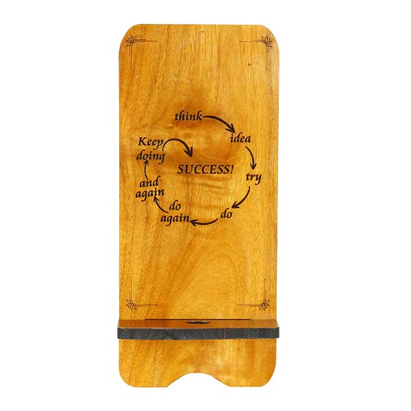 Motivational Quote Phone Holder Wooden Mobile Stand