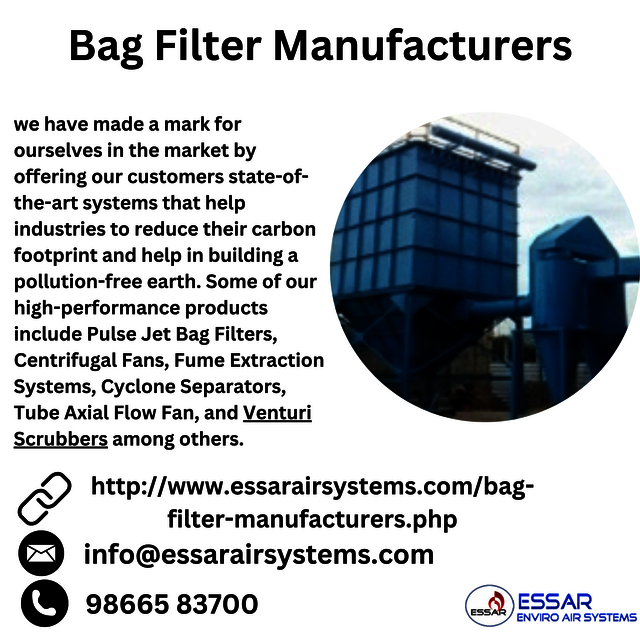Bag Filter Manufacturers essarairsystem