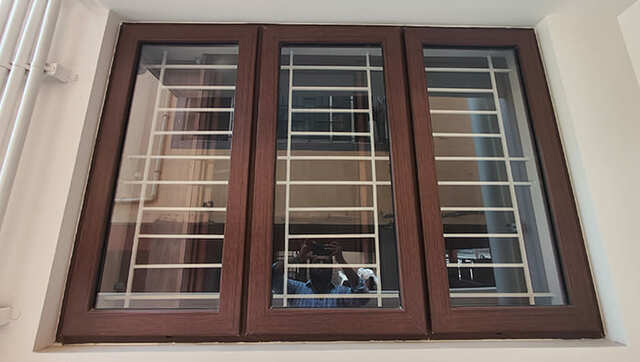 UPVC Windows With Brown Finish UPVC Windows