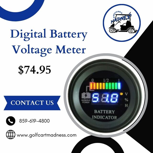 Digital Battery Voltage Meter Golf Cart Madness