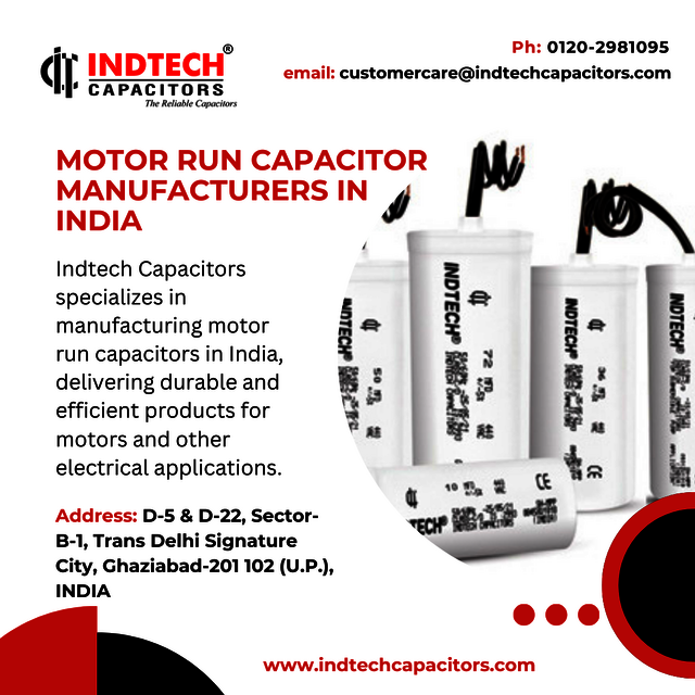 Motor Run Capacitor Manufacturers In India Indtech Capacitors