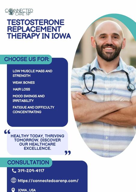 Testosterone Replacement Therapy in Iowa CONNECT CARE NP